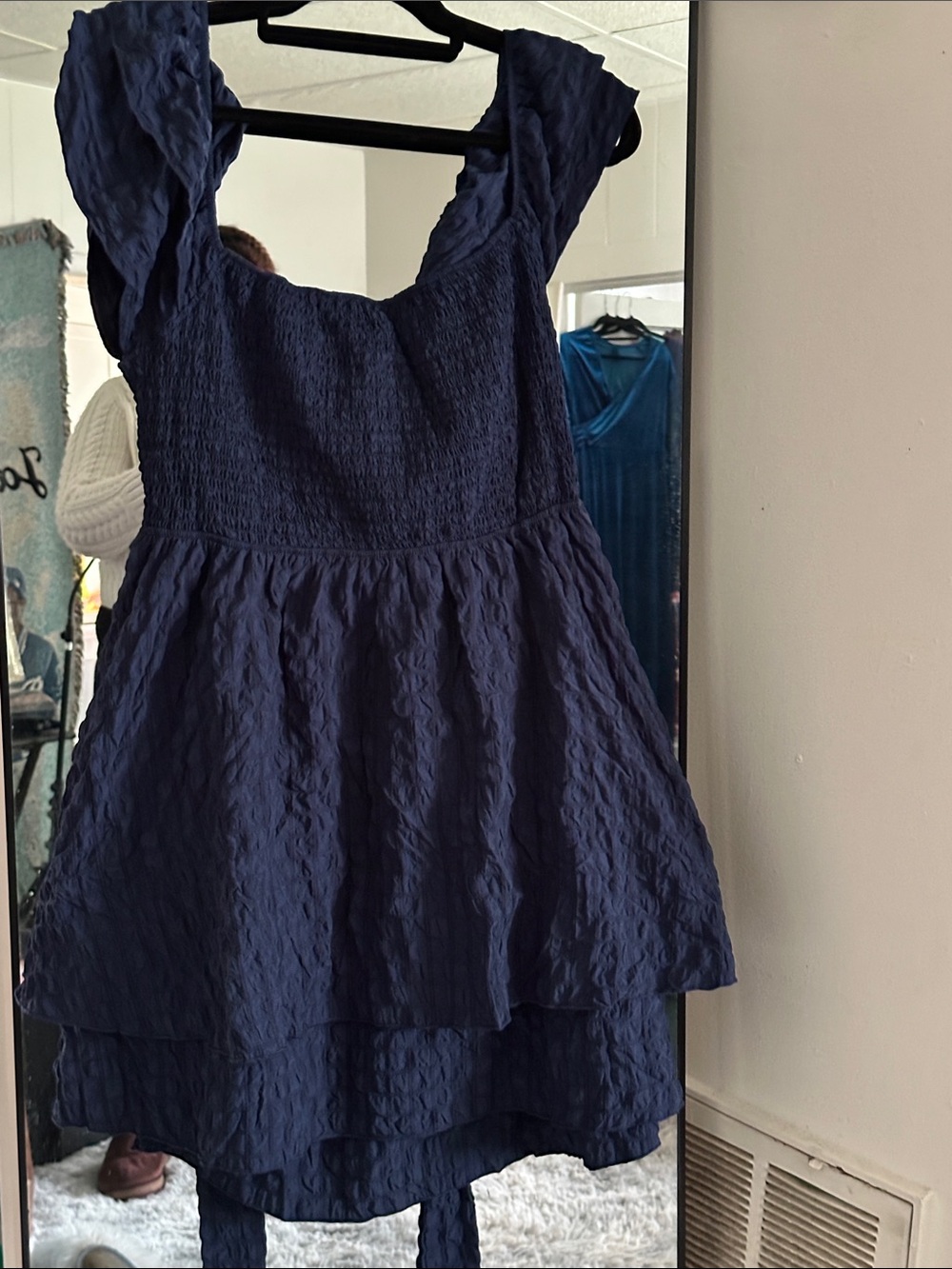 Simply Southern Navy Blue Smocked Layered Dress